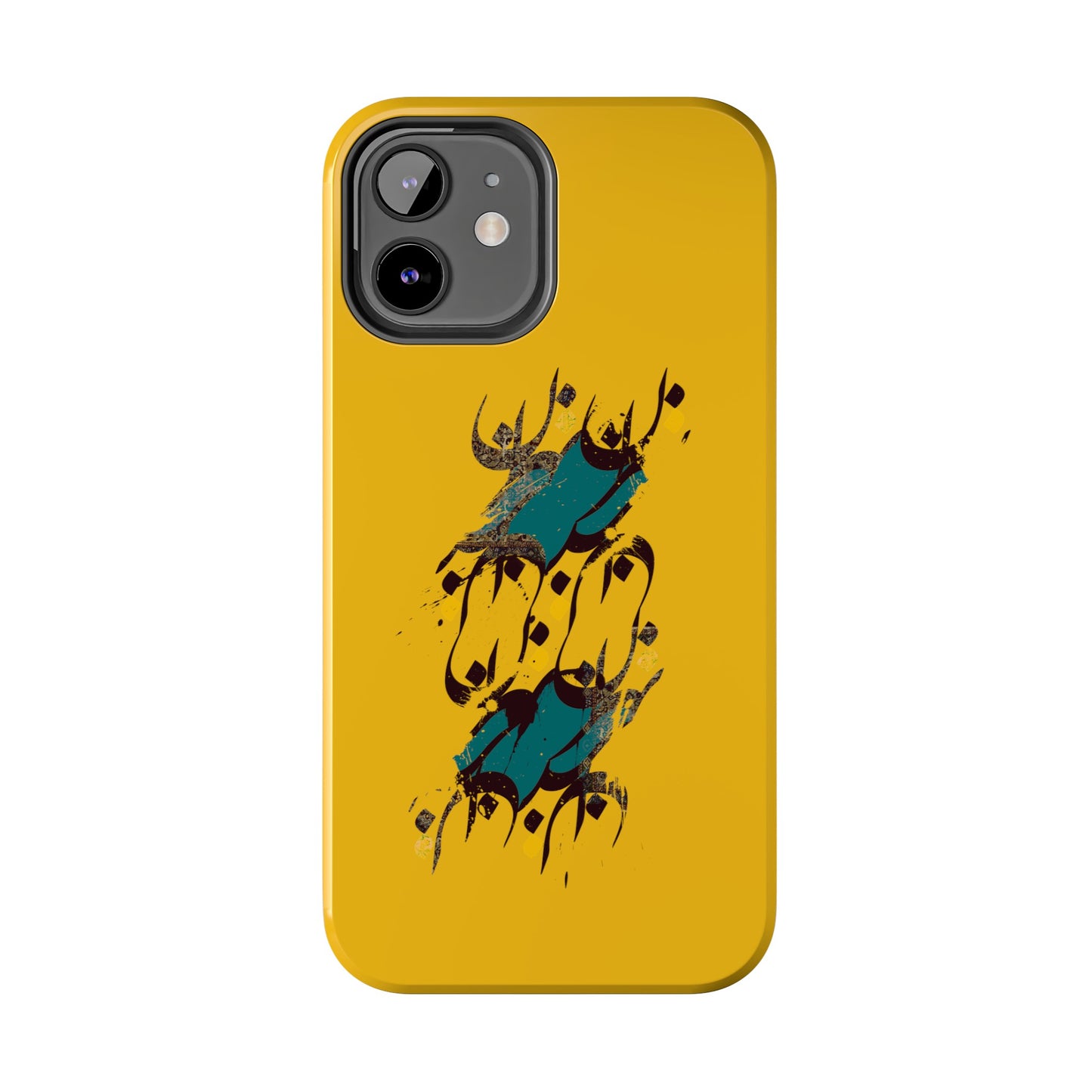 iPhone/Galaxy - Tough Phone Case with Persian Calligraphy Design - Impact Resistant, TPU Lining, Polycarbonate Shell, Glossy Finish