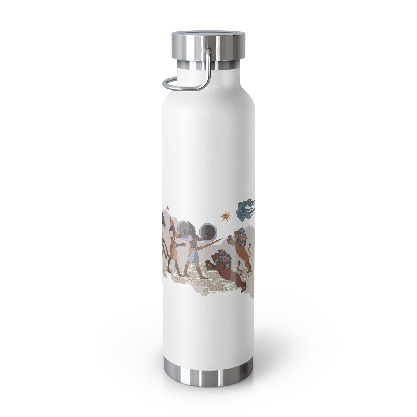 22oz Vacuum Insulated Stainless Steel Bottle with Persian Calligraphy Design - Double Wall, BPA Free, Spill-Proof, Scratch & Fade Resistant