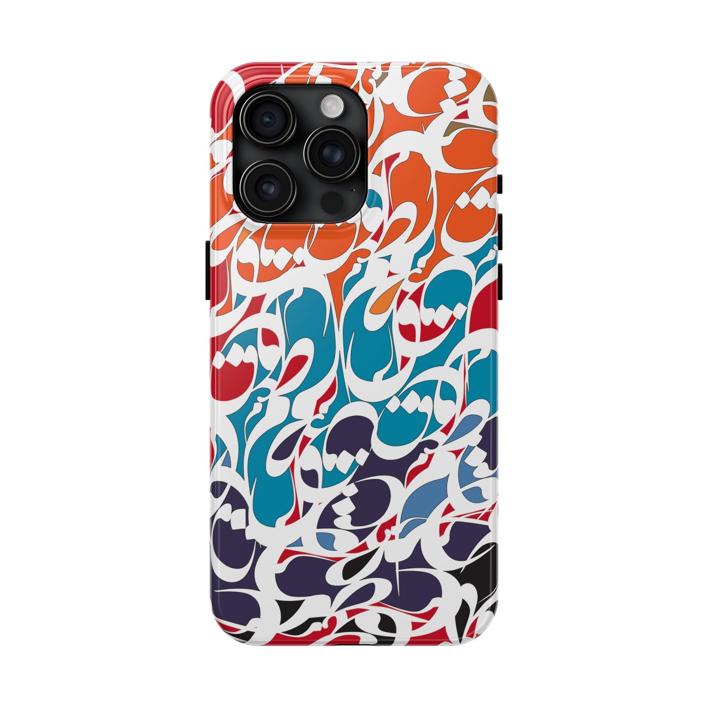 iPhone/Galaxy Tough Phone Case with Persian Calligraphy Design - Impact Resistant, TPU Lining, Polycarbonate Shell, Glossy Finish