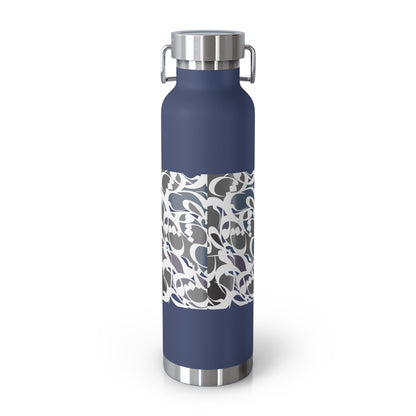 22oz Vacuum Insulated Stainless Steel Bottle with Persian Calligraphy Design - Double Wall, BPA Free, Spill-Proof, Scratch & Fade Resistant