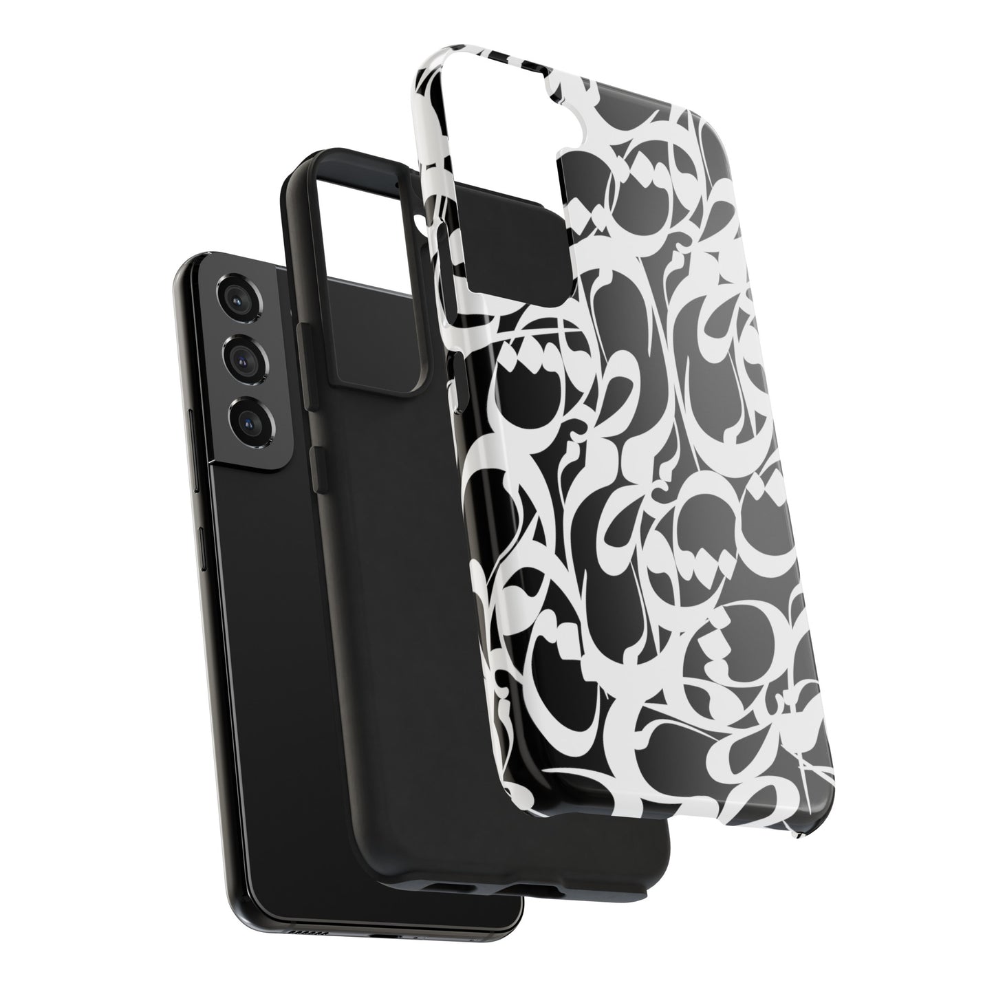 iPhone/Galaxy - Tough Phone Case with Persian Calligraphy Design - Impact Resistant, TPU Lining, Polycarbonate Shell, Glossy Finish