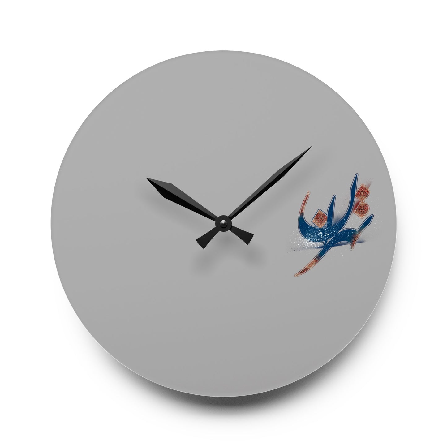 Durable Acrylic Wall Clock with Persian Calligraphy Design - Round & Square, Two Sizes, Easy Hanging Keyhole Slot