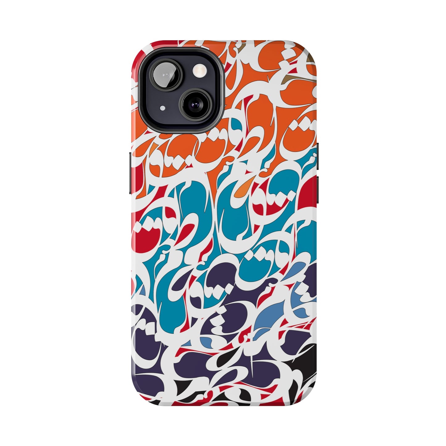 iPhone/Galaxy Tough Phone Case with Persian Calligraphy Design - Impact Resistant, TPU Lining, Polycarbonate Shell, Glossy Finish