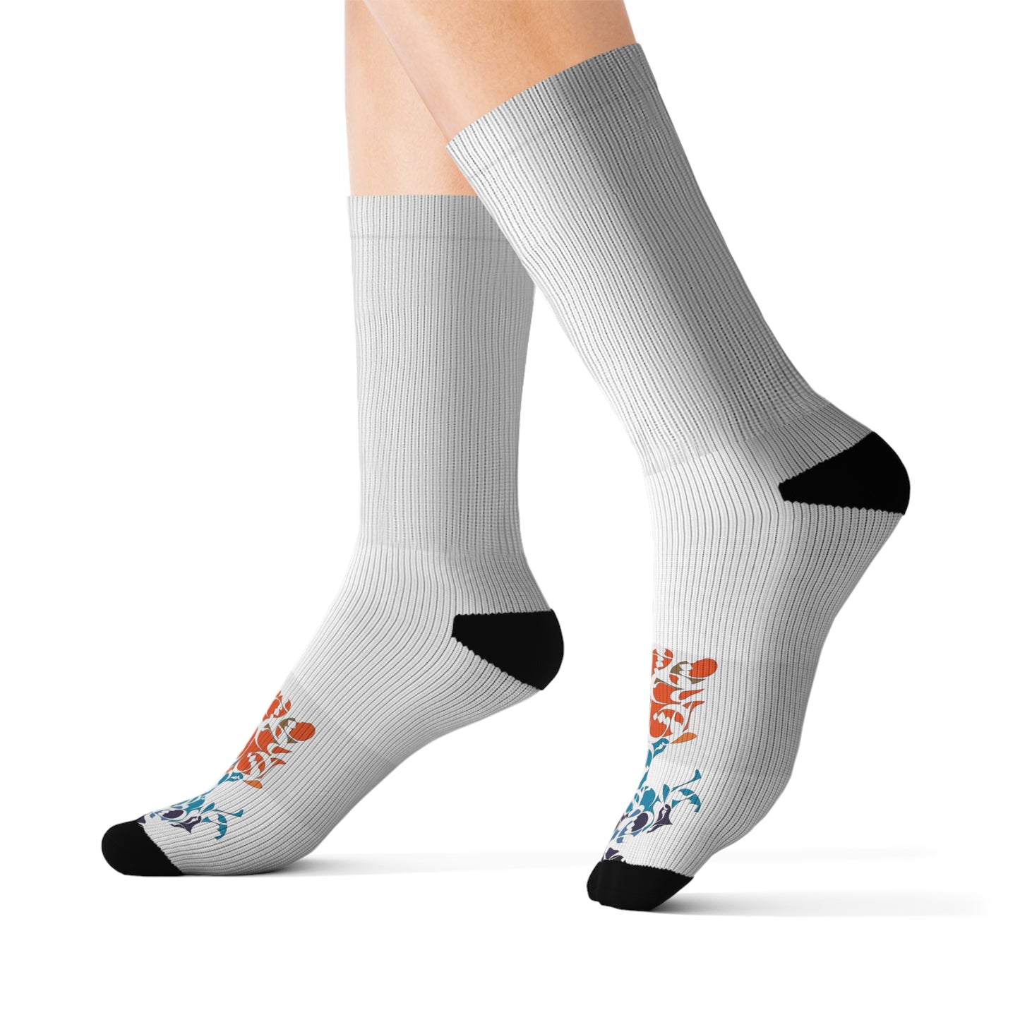 Unisex Sublimated Print Socks with Persian Calligraphy Design- Comfortable, Stylish, Cushioned Bottoms