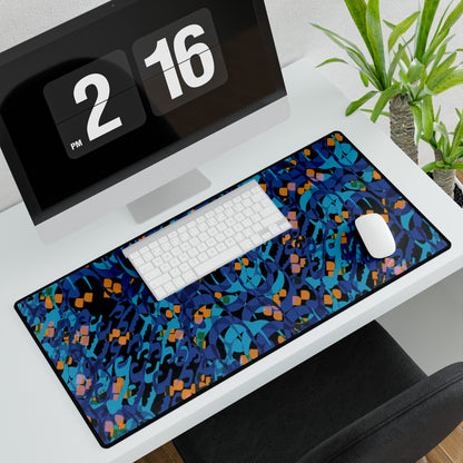 Desk Mat / Mouse Pad with Persian Caligraphy Design - Smooth Surface, Anti-Fray Edges, Supports Optical & Laser Mice