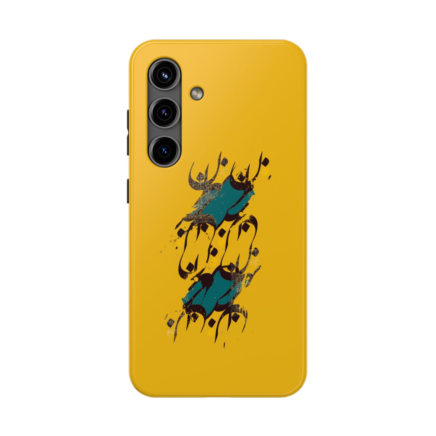 iPhone/Galaxy - Tough Phone Case with Persian Calligraphy Design - Impact Resistant, TPU Lining, Polycarbonate Shell, Glossy Finish