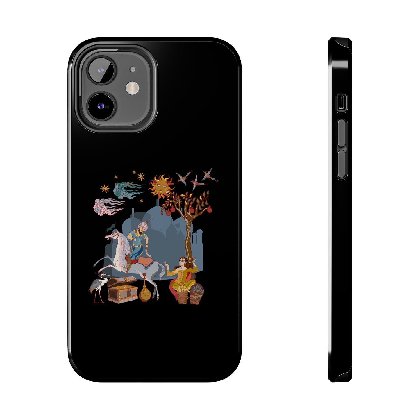 iPhone/Galaxy - Tough Phone Case with Persian Calligraphy Design  - Impact Resistant, TPU Lining, Polycarbonate Shell, Glossy Finish