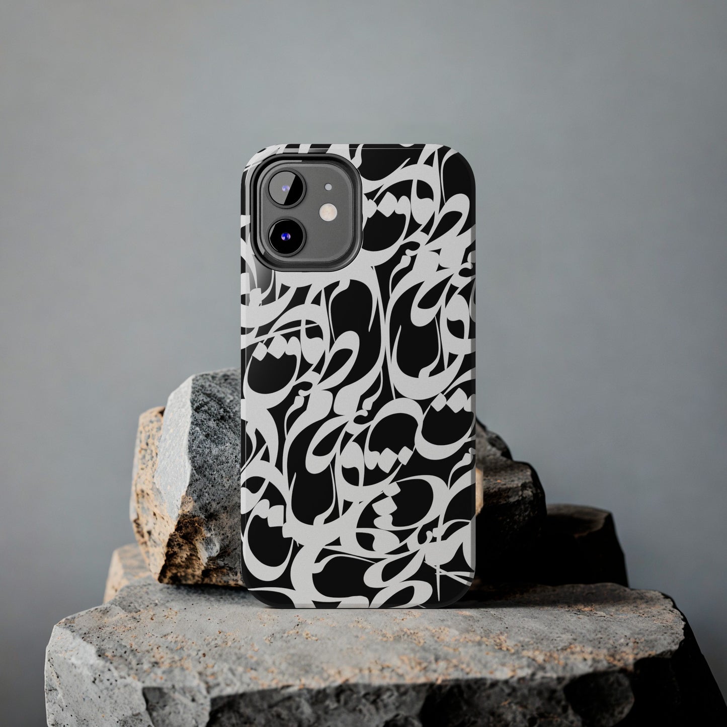 iPhone/Galaxy - Tough Phone Case with Persian Calligraphy Design - Impact Resistant, TPU Lining, Polycarbonate Shell, Glossy Finish