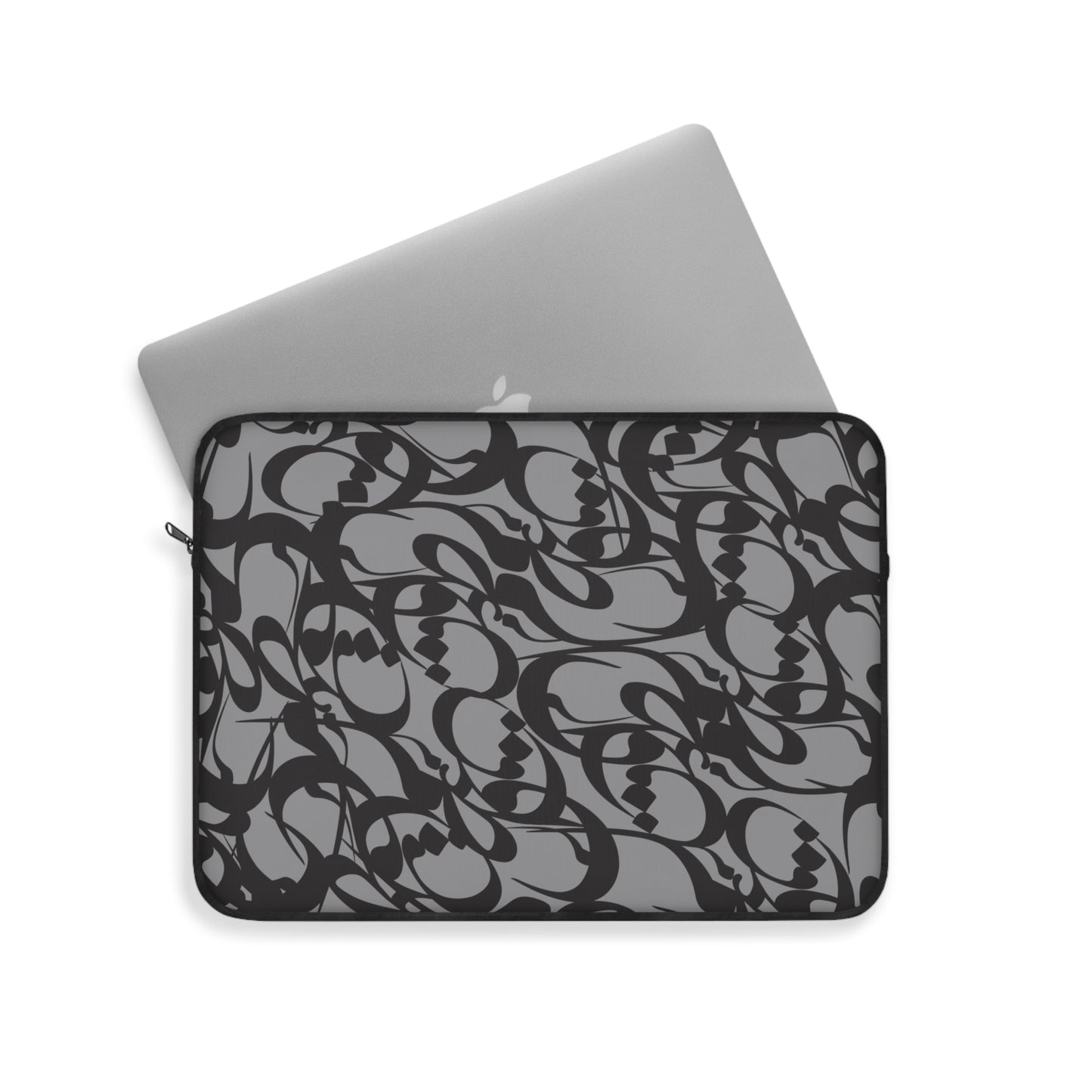 Stylish Laptop Sleeve - 100% Polyester with Persian Calligraphy Design, Plush Fleece Interior, Available in 3 Sizes