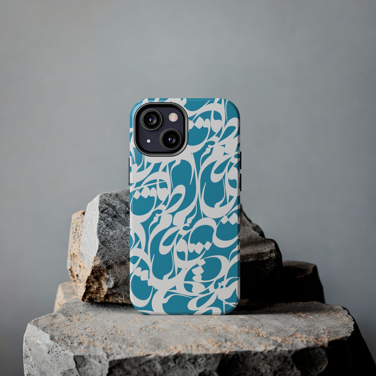 iPhone/Galaxy - Tough Phone Case with Persian Calligraphy Design - Impact Resistant, TPU Lining, Polycarbonate Shell, Glossy Finish