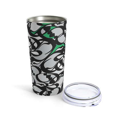 Durable 20oz Stainless Steel Tumbler with Persian Calligraphy Design - Vacuum Insulated, Dishwasher Safe, Glossy Finish