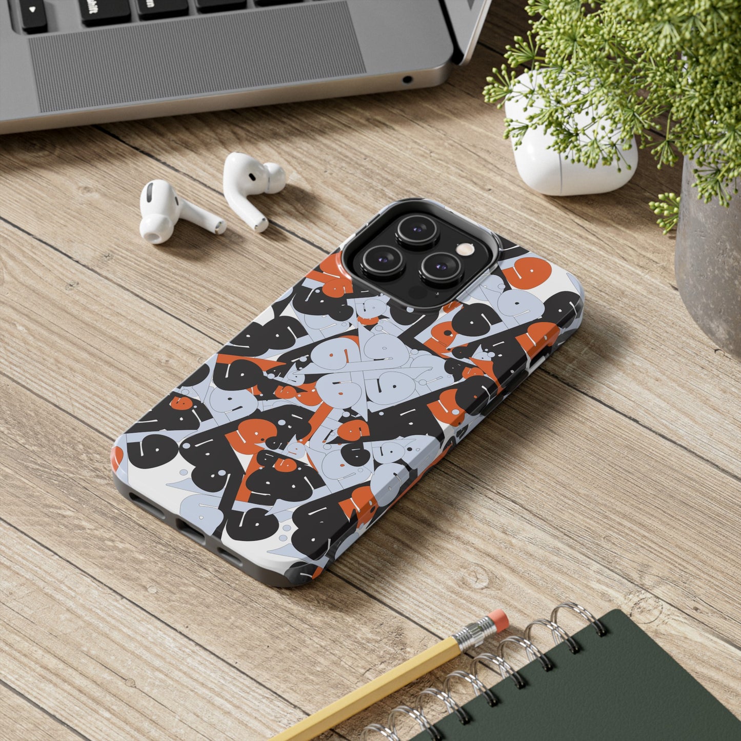 iPhone/GalaxyTough Phone Case with Persian Calligraphy Design - Impact Resistant, TPU Lining, Polycarbonate Shell, Glossy Finish