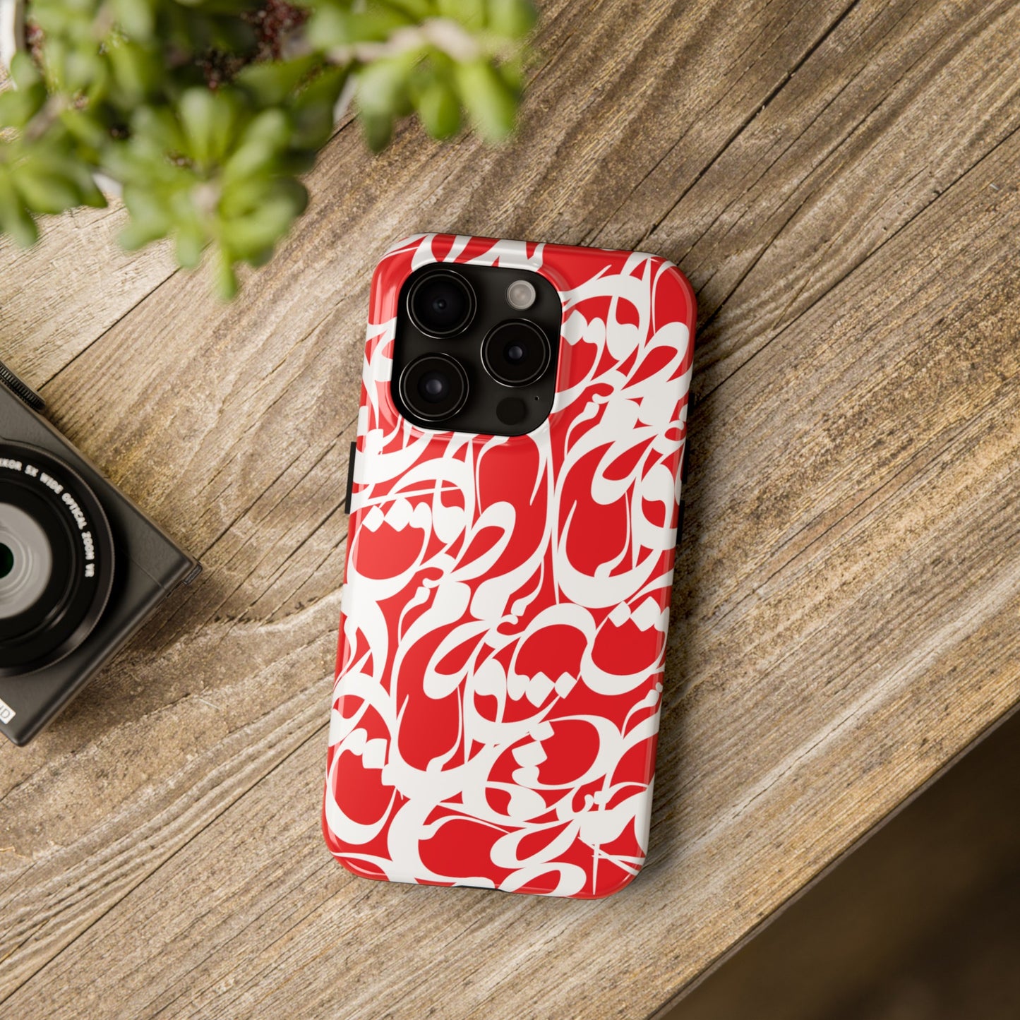 iPhone/Galaxy - Tough Phone Case with Persian Calligraphy Design - Impact Resistant, TPU Lining, Polycarbonate Shell, Glossy Finish