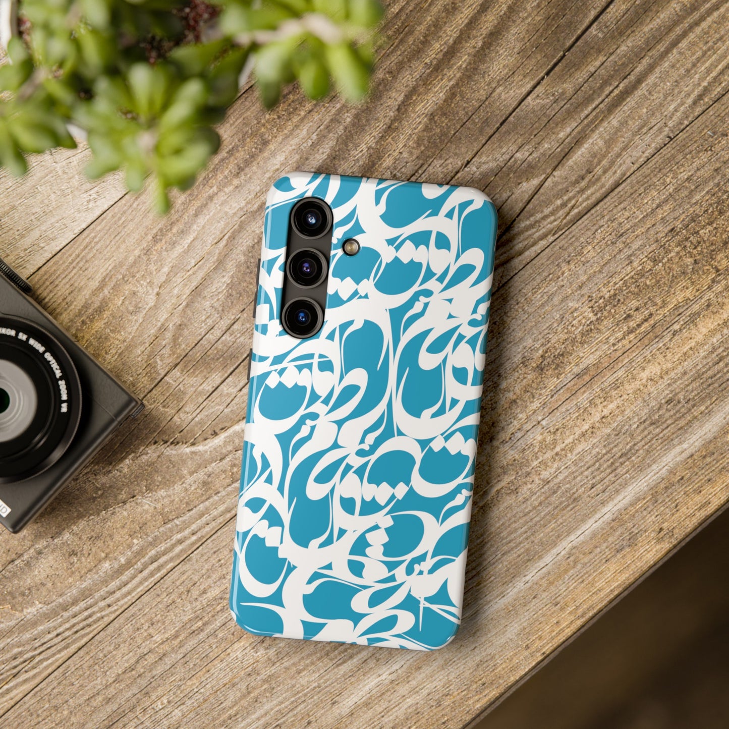 iPhone/Galaxy - Tough Phone Case with Persian Calligraphy Design - Impact Resistant, TPU Lining, Polycarbonate Shell, Glossy Finish