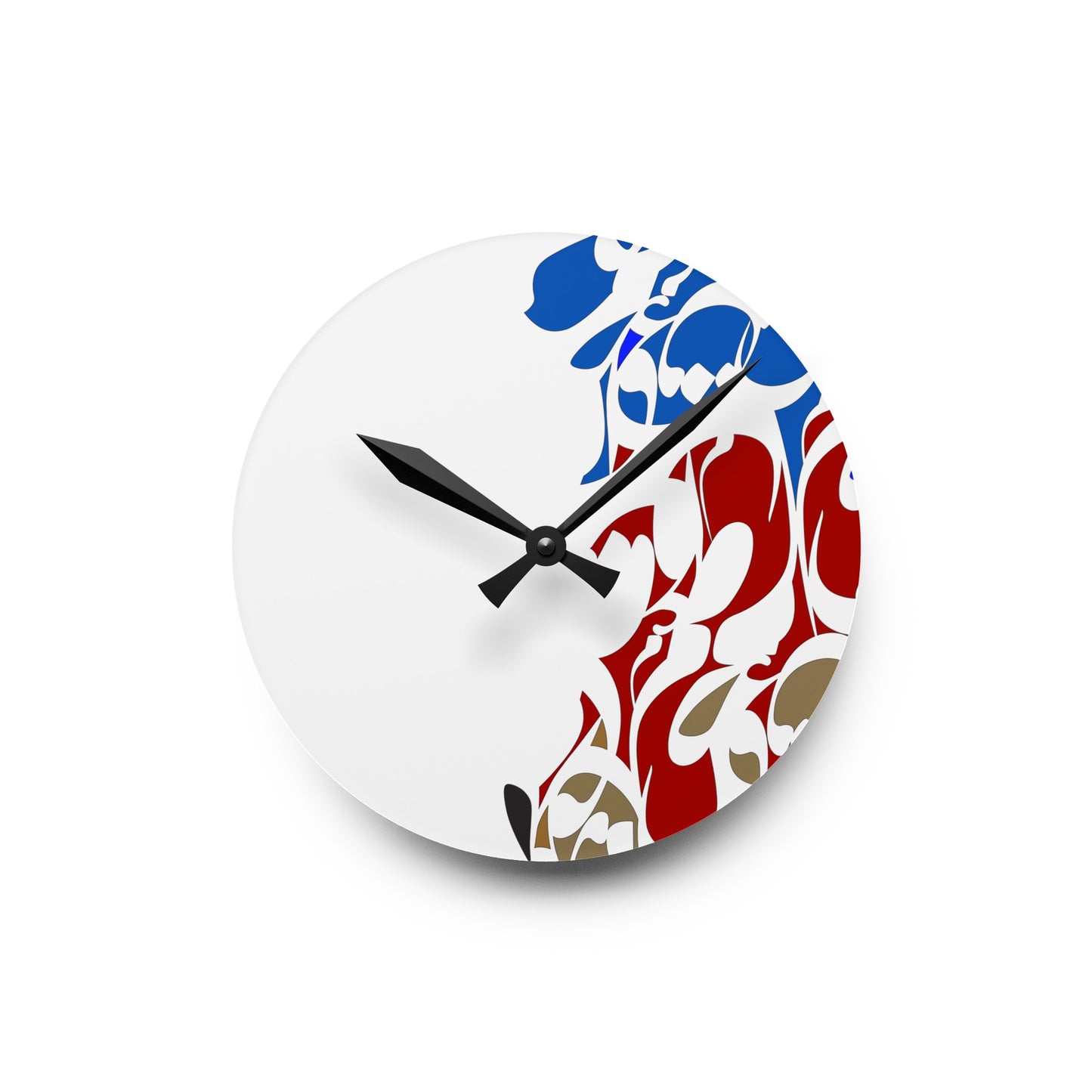 Durable Acrylic Wall Clock with Persian Calligraphy Design - Round & Square, Two Sizes, Easy Hanging Keyhole Slot