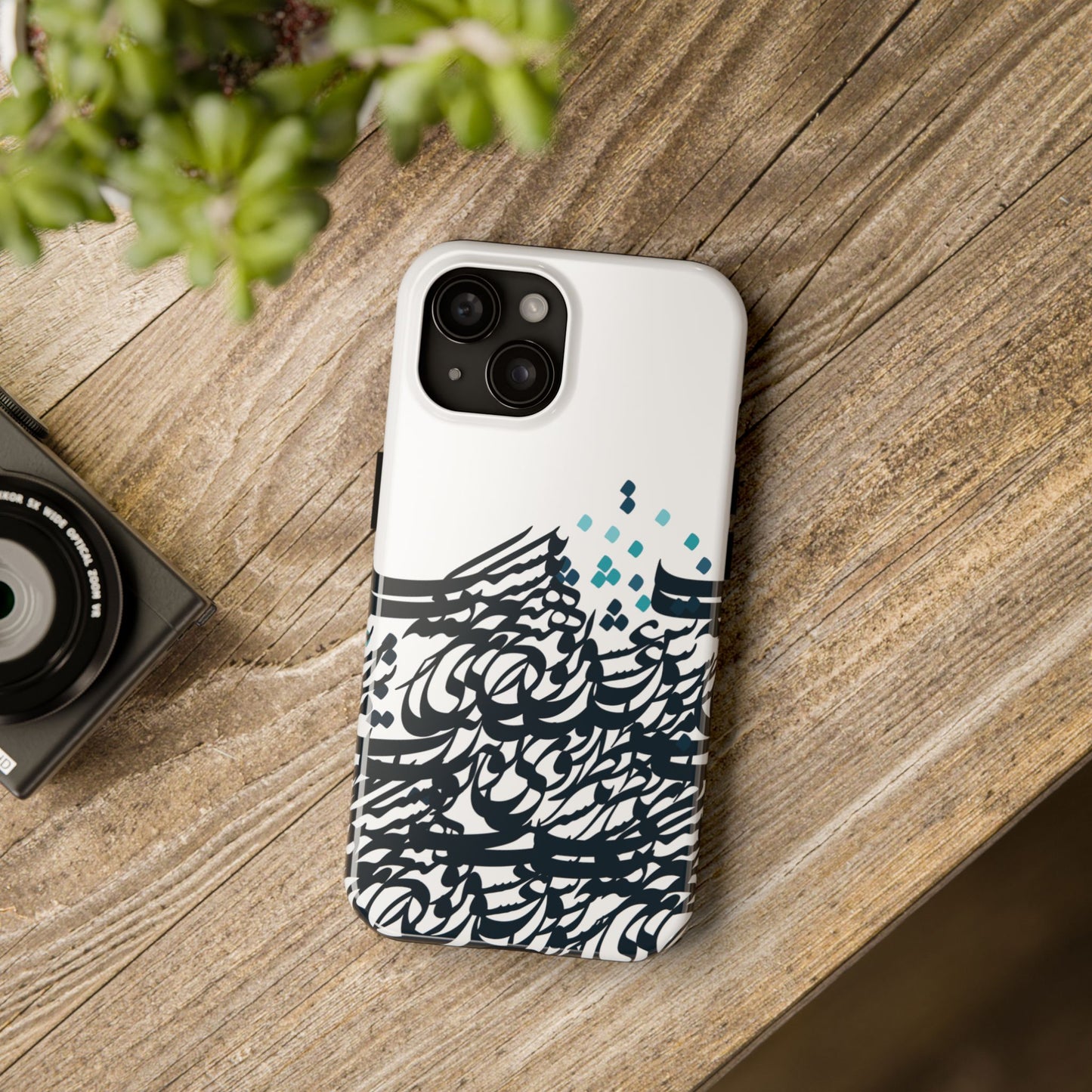 iPhone/Galaxy - Tough Phone Case with Persian Calligraphy Design - Impact Resistant, TPU Lining, Polycarbonate Shell, Glossy Finish