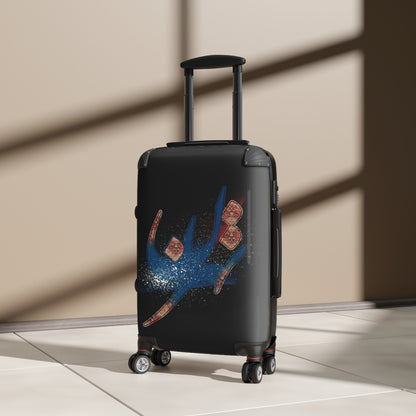 Polycarbonate & ABS Hard-Shell Suitcase with Persian Calligraphy Design - 360° Swivel Wheels, Telescopic Handle, Built-In Lock