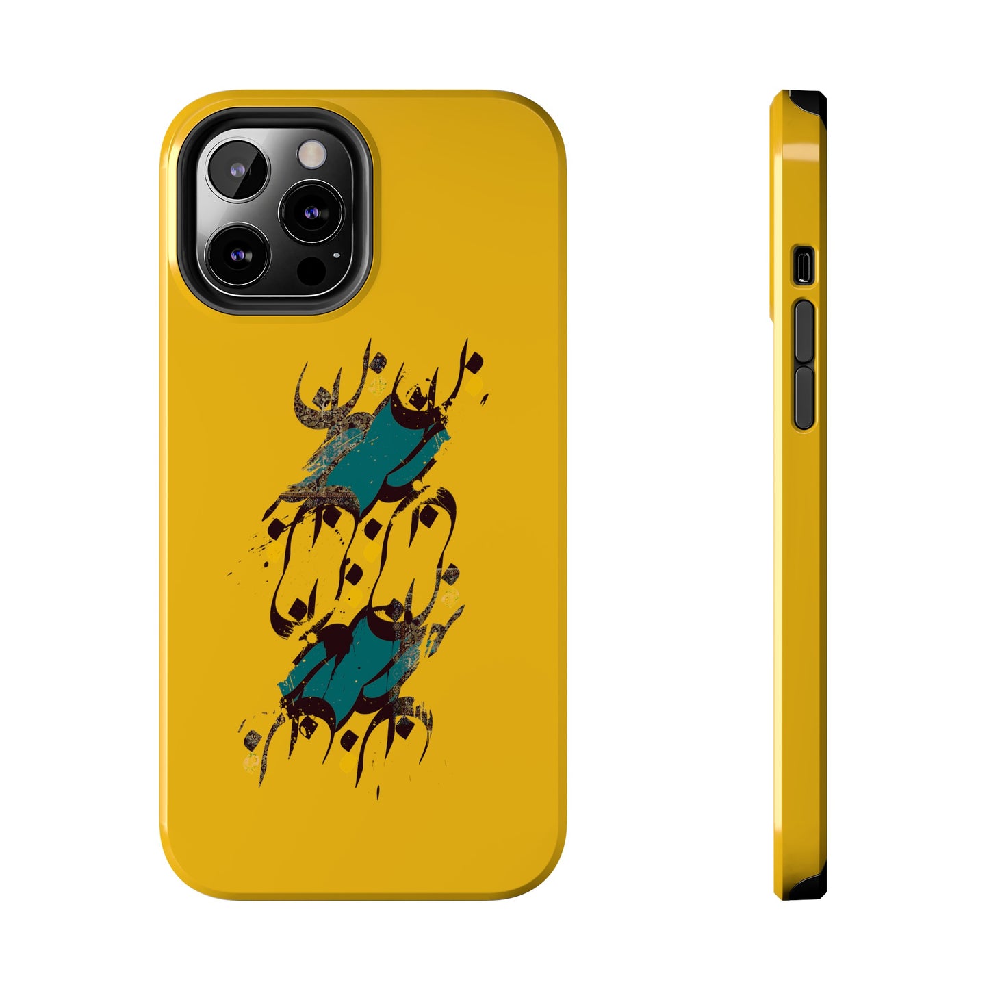 iPhone/Galaxy - Tough Phone Case with Persian Calligraphy Design - Impact Resistant, TPU Lining, Polycarbonate Shell, Glossy Finish