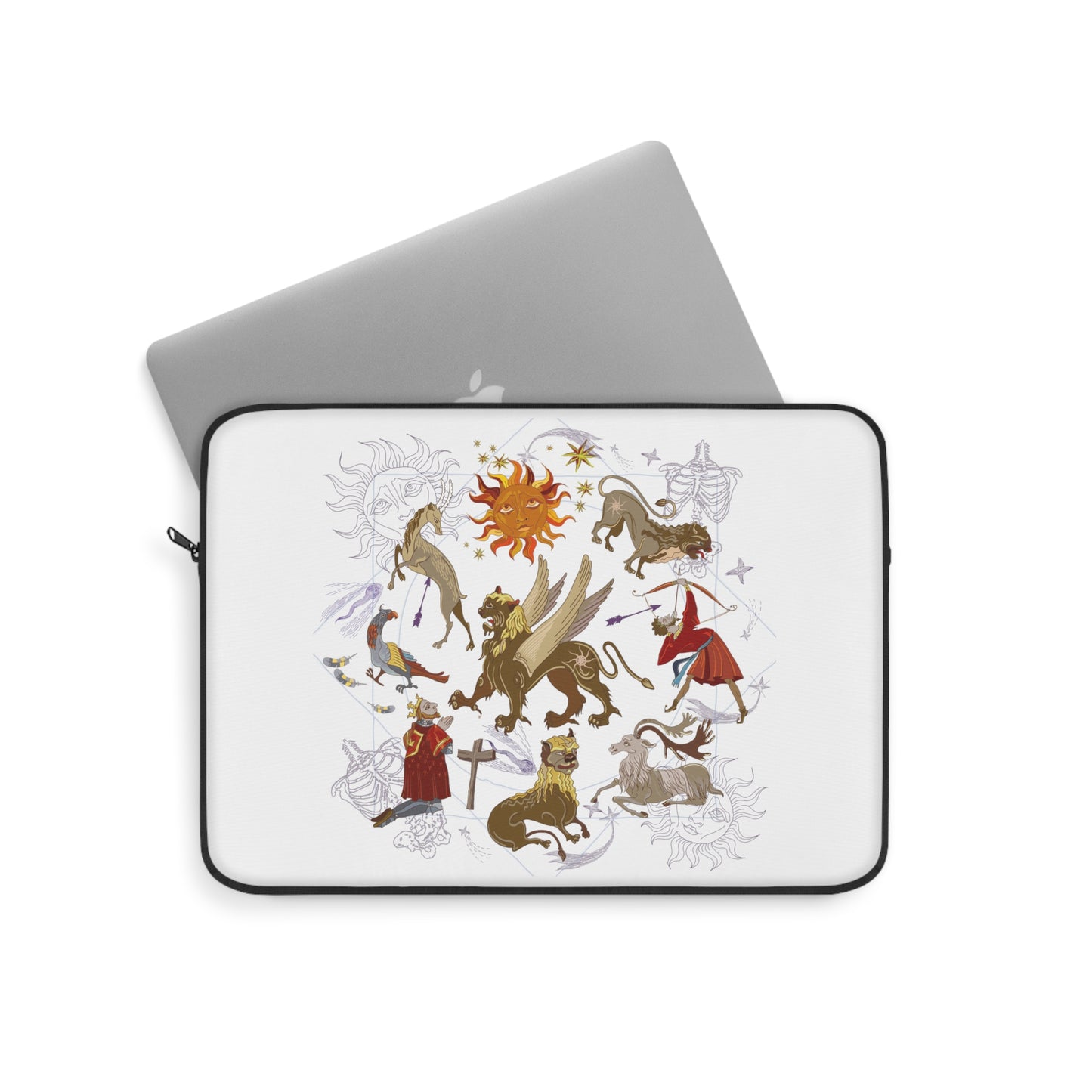 Stylish Laptop Sleeve - 100% Polyester with Persian Calligraphy Design, Plush Fleece Interior, Available in 3 Sizes