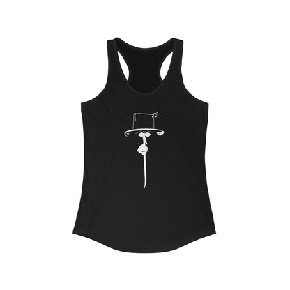 Women's Slim Fit Racerback Tank Top with Persian Calligraphy Design - Lightweight, Scooped Neckline