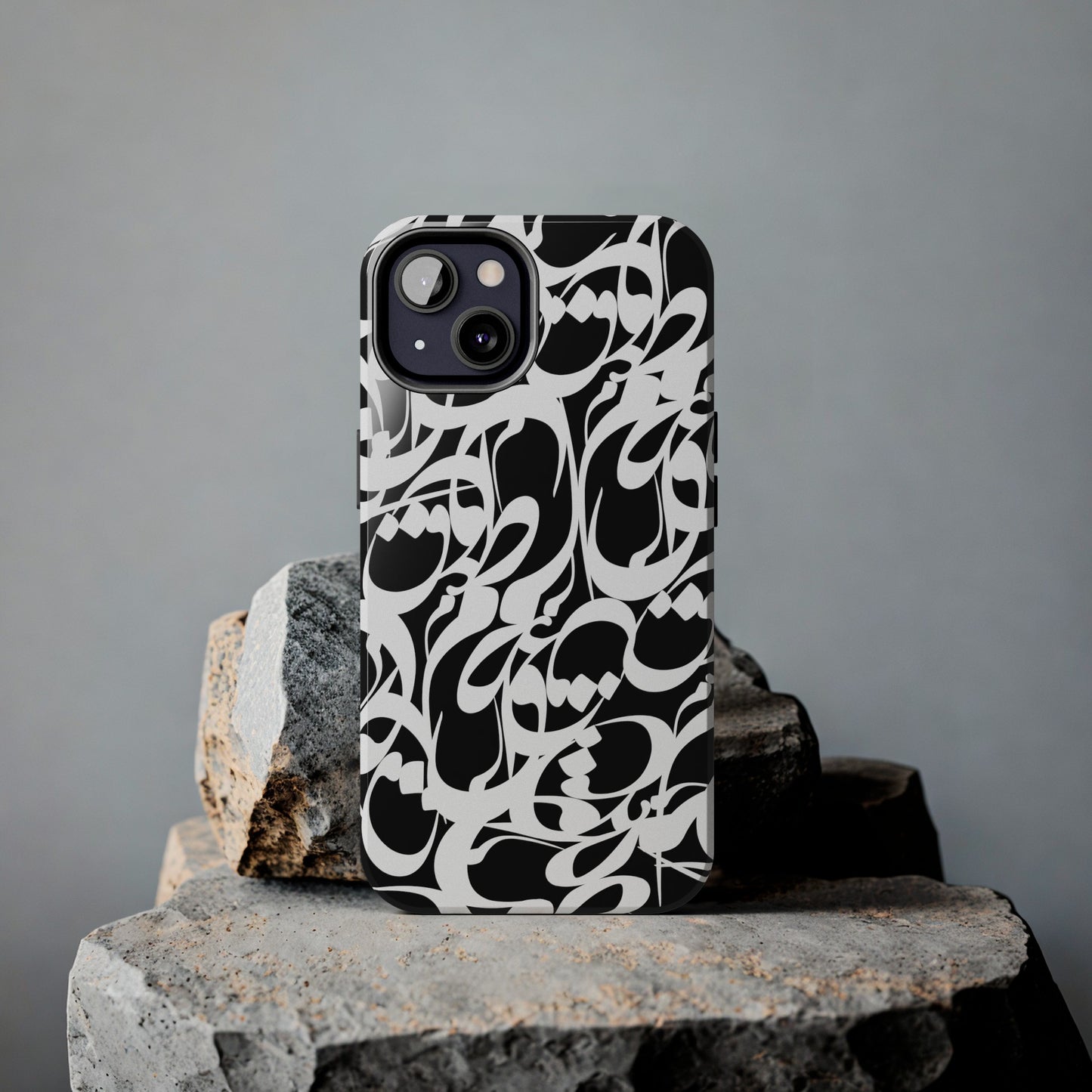 iPhone/Galaxy - Tough Phone Case with Persian Calligraphy Design - Impact Resistant, TPU Lining, Polycarbonate Shell, Glossy Finish