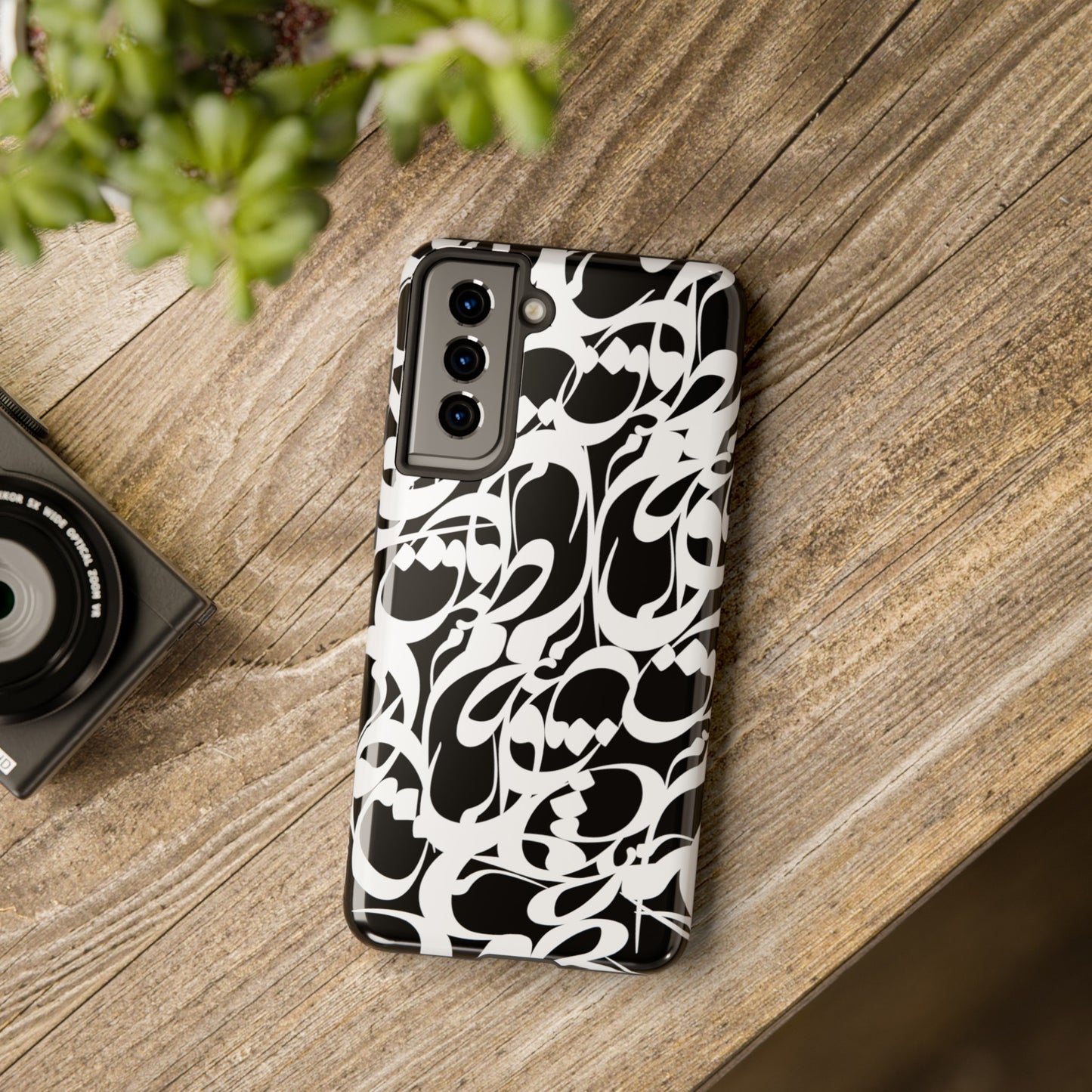 iPhone/Galaxy - Tough Phone Case with Persian Calligraphy Design - Impact Resistant, TPU Lining, Polycarbonate Shell, Glossy Finish