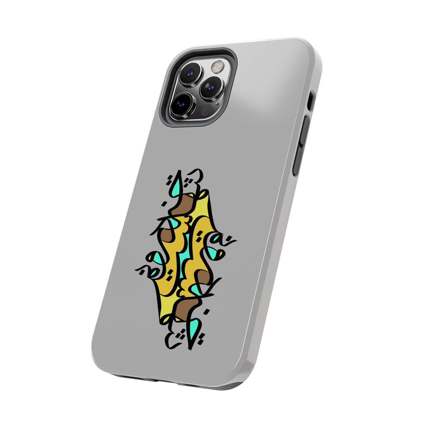 iPhone/Galaxy - Tough Phone Case with Persian Calligraphy Design - Impact Resistant, TPU Lining, Polycarbonate Shell, Glossy Finish