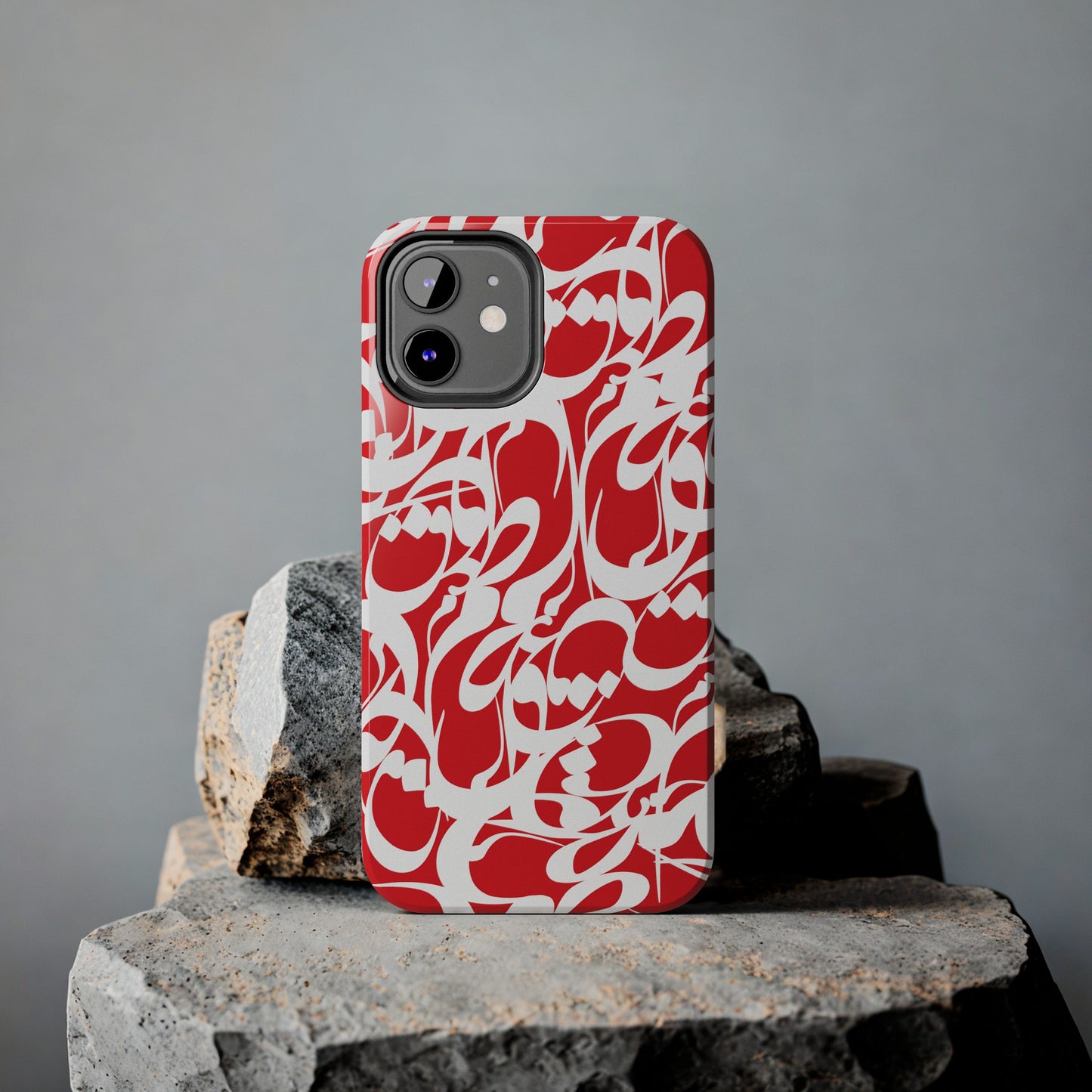 iPhone/Galaxy - Tough Phone Case with Persian Calligraphy Design - Impact Resistant, TPU Lining, Polycarbonate Shell, Glossy Finish