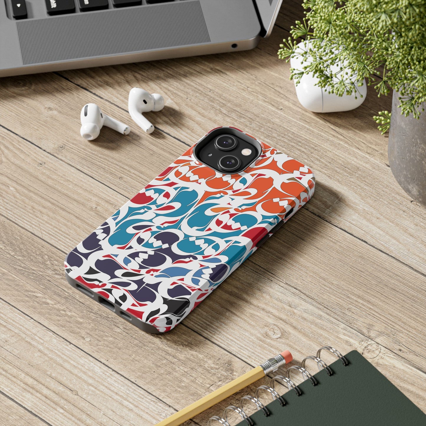 iPhone/Galaxy Tough Phone Case with Persian Calligraphy Design - Impact Resistant, TPU Lining, Polycarbonate Shell, Glossy Finish