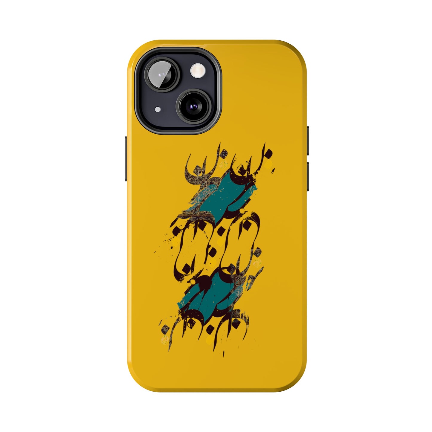 iPhone/Galaxy - Tough Phone Case with Persian Calligraphy Design - Impact Resistant, TPU Lining, Polycarbonate Shell, Glossy Finish