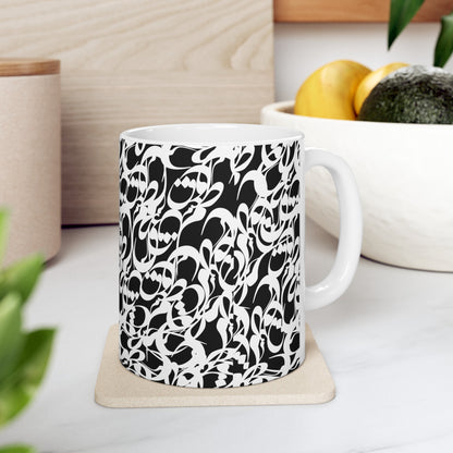 Durable Ceramic Coffee Mug with Persian Calligraphy Design - Vivid Print, BPA & Lead-Free, Microwave & Dishwasher Safe