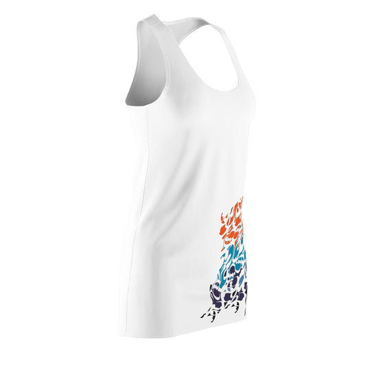 Women's Racerback Dress with Persian Calligraphy Design - Polyester, Lightweight, Sporty Fit