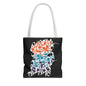 Durable Tote Bags with Persian Calligraphy Design - 3 Sizes, Multiple Handle Colors, Polyester Fabric