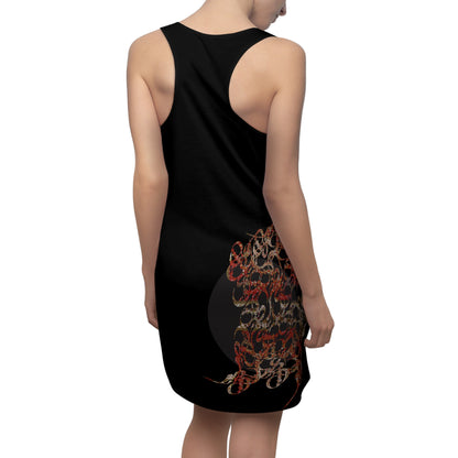 Women's Racerback Dress with Persian Calligraphy Design - Polyester, Lightweight, Sporty Fit