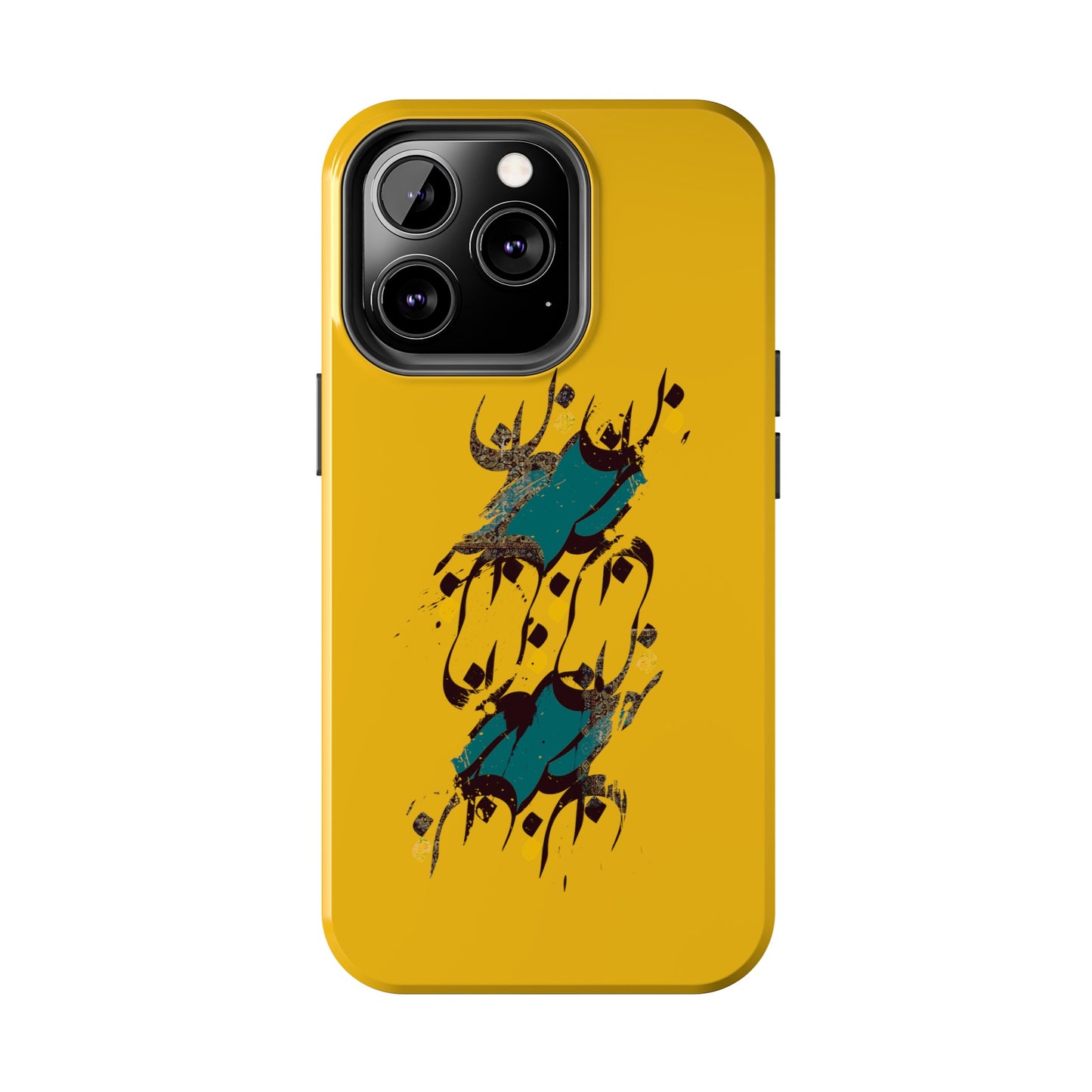 iPhone/Galaxy - Tough Phone Case with Persian Calligraphy Design - Impact Resistant, TPU Lining, Polycarbonate Shell, Glossy Finish