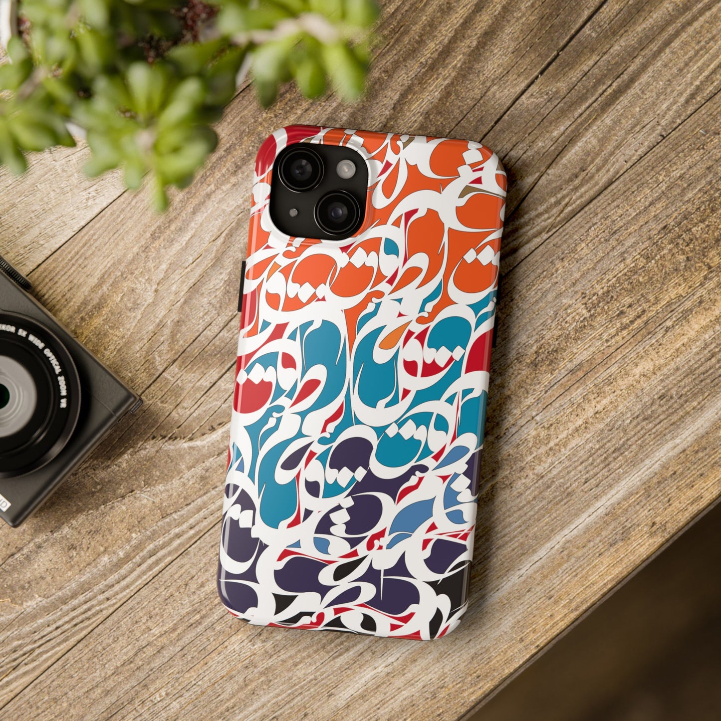 iPhone/Galaxy Tough Phone Case with Persian Calligraphy Design - Impact Resistant, TPU Lining, Polycarbonate Shell, Glossy Finish