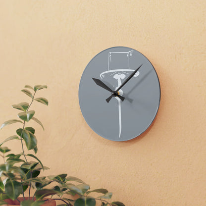 Durable Acrylic Wall Clock with Persian Calligraphy Design - Round & Square, Two Sizes, Easy Hanging Keyhole Slot