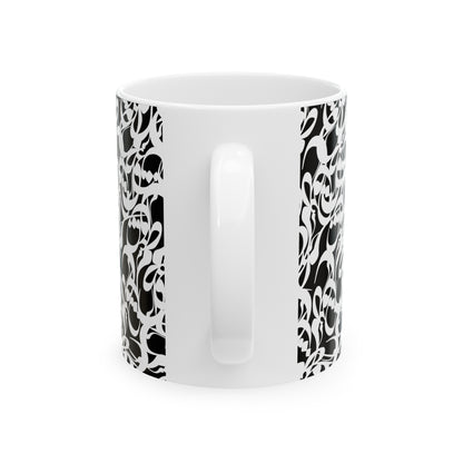 Durable Ceramic Coffee Mug with Persian Calligraphy Design - Vivid Print, BPA & Lead-Free, Microwave & Dishwasher Safe