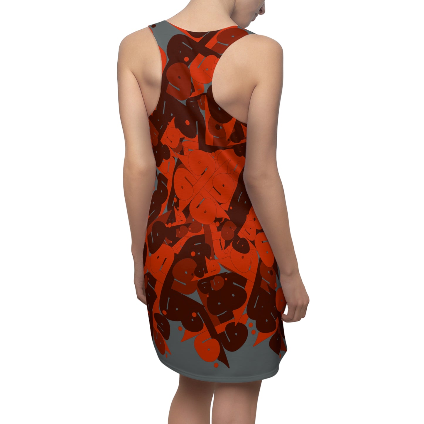 Women's Racerback Dress with Persian Calligraphy Design - Polyester, Lightweight, Sporty Fit