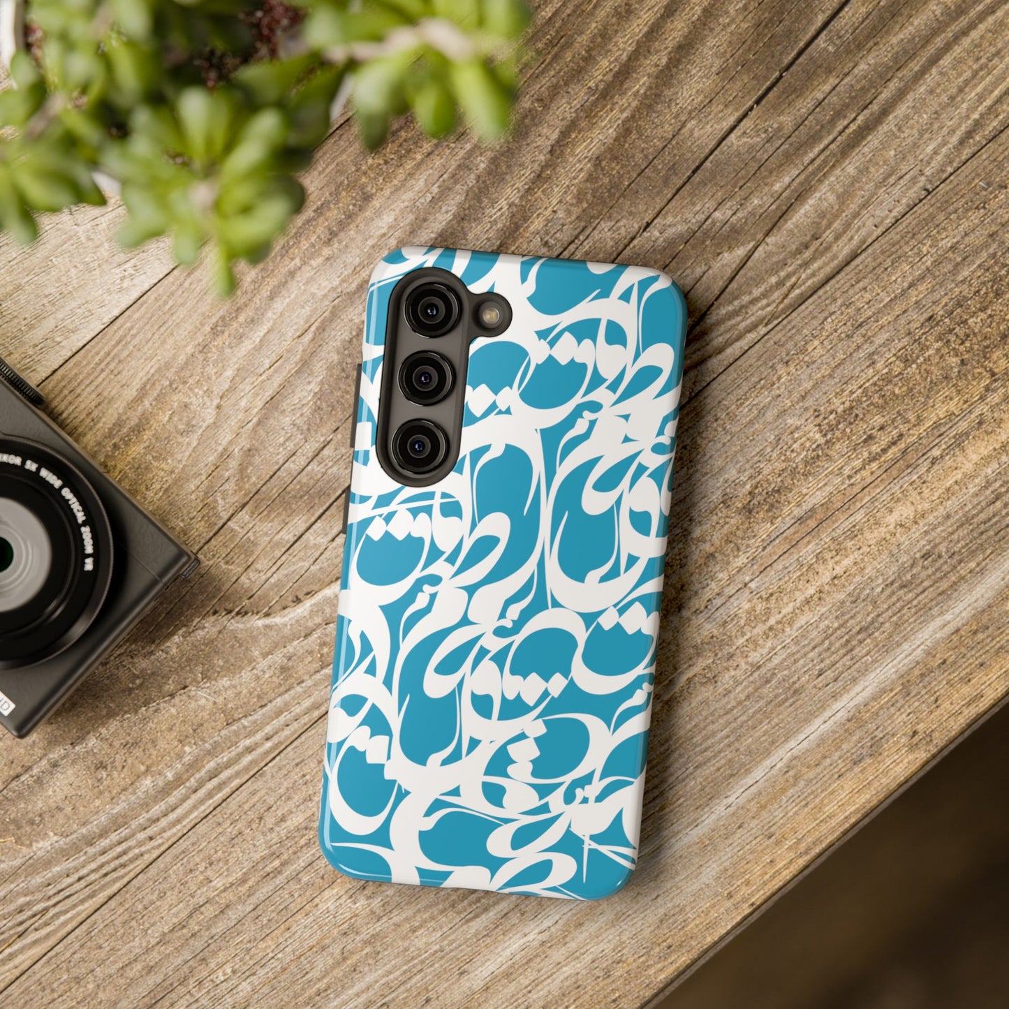 iPhone/Galaxy - Tough Phone Case with Persian Calligraphy Design - Impact Resistant, TPU Lining, Polycarbonate Shell, Glossy Finish