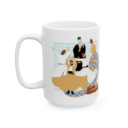 Durable Ceramic Coffee Mug with Persian Design - Vivid Print, BPA & Lead-Free, Microwave & Dishwasher Safe