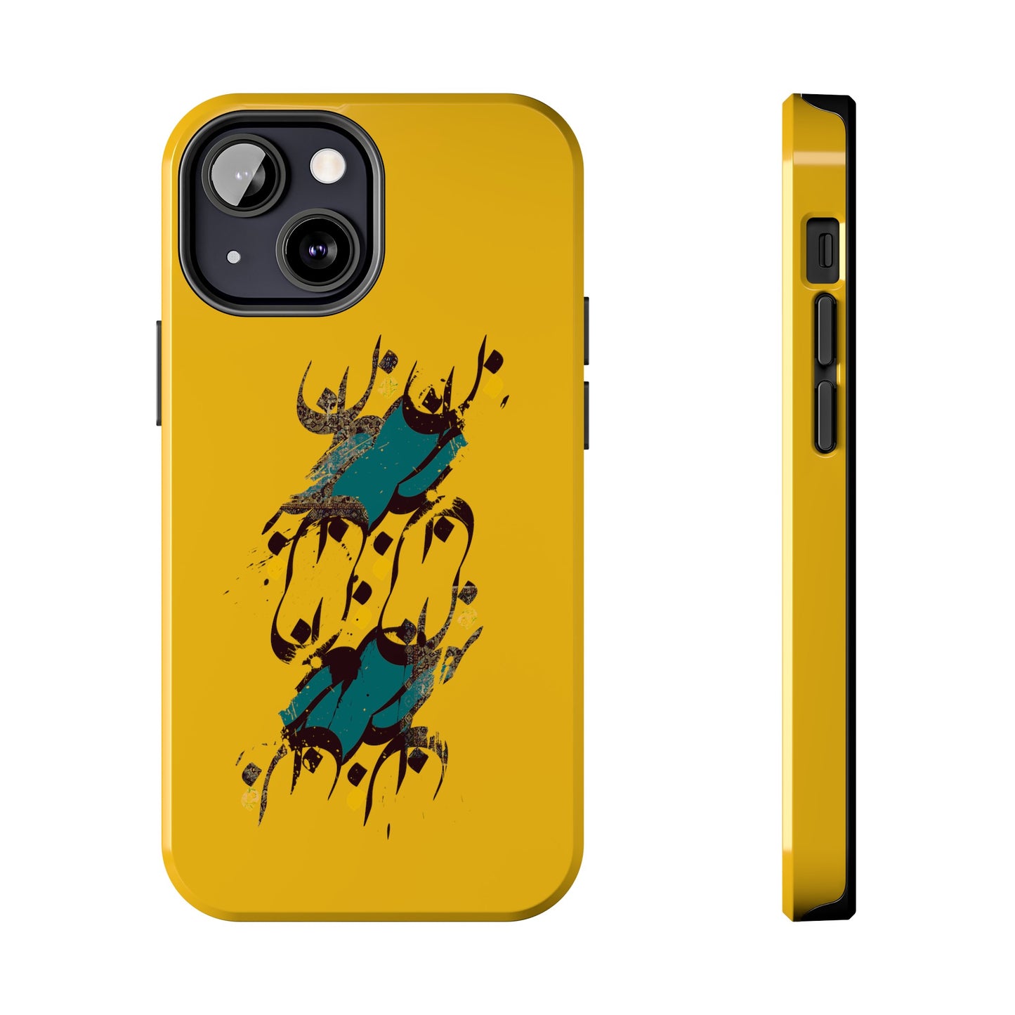 iPhone/Galaxy - Tough Phone Case with Persian Calligraphy Design - Impact Resistant, TPU Lining, Polycarbonate Shell, Glossy Finish