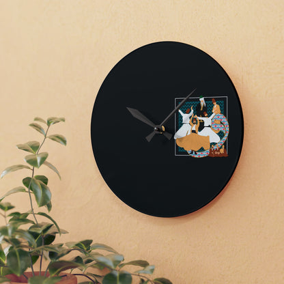 Durable Acrylic Wall Clock with Persian Calligraphy Design - Round & Square, Two Sizes, Easy Hanging Keyhole Slot