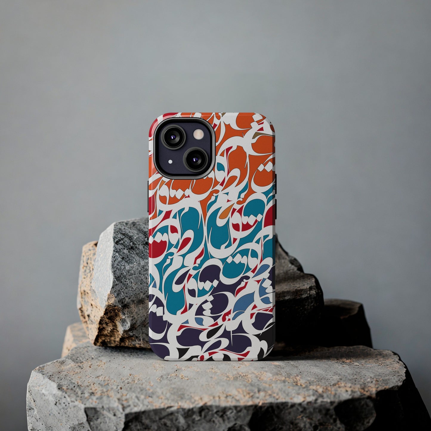 iPhone/Galaxy Tough Phone Case with Persian Calligraphy Design - Impact Resistant, TPU Lining, Polycarbonate Shell, Glossy Finish