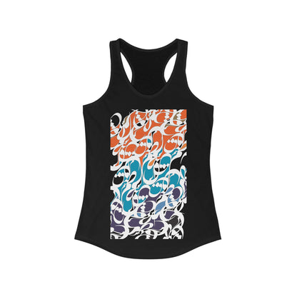 Women's Slim Fit Racerback Tank Top with Persian Calligraphy Design - Lightweight, Scooped Neckline