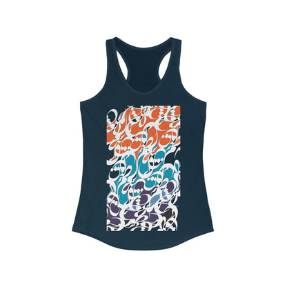 Women's Slim Fit Racerback Tank Top with Persian Calligraphy Design - Lightweight, Scooped Neckline