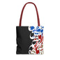 Durable Tote Bags with Persian Calligraphy Design - 3 Sizes, Multiple Handle Colors, Polyester Fabric