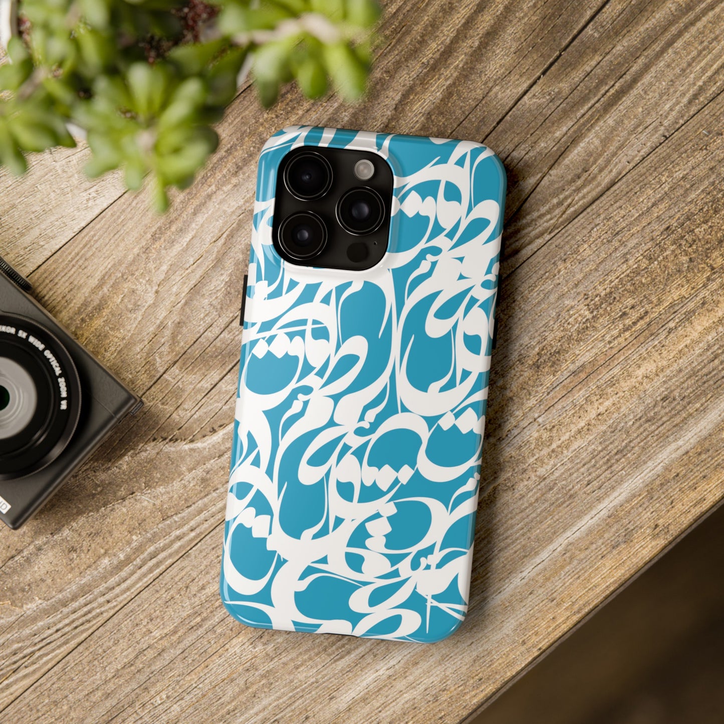 iPhone/Galaxy - Tough Phone Case with Persian Calligraphy Design - Impact Resistant, TPU Lining, Polycarbonate Shell, Glossy Finish