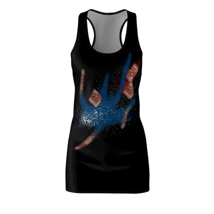 Women's Racerback Dress with Persian Calligraphy Design - Polyester, Lightweight, Sporty Fit