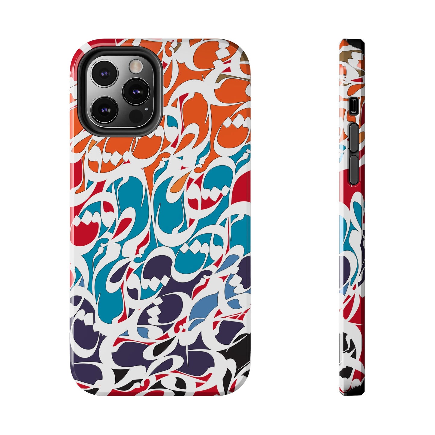 iPhone/Galaxy Tough Phone Case with Persian Calligraphy Design - Impact Resistant, TPU Lining, Polycarbonate Shell, Glossy Finish